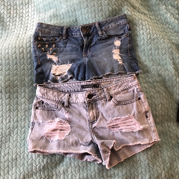 Pants - 2 Pairs Distressed Denim Shorts Sz 7